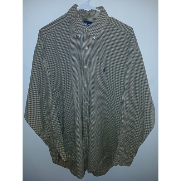 Ralph Lauren Other - Ralph Lauren Blake Button Down Shirt Men's L Yellow Blue Check EUC 100% Cotton